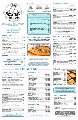 Menu photo 2 The Naked Bagel Milford, PA Menu photo 2 The Naked Bagel Milford, PA