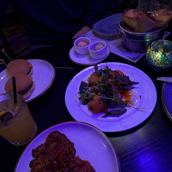 Buttermilk & Bourbon - 2 Wagyu Burger Sliders Butterilk Fried Chicken Viet-Cajun crispy cauliflower  Signature Warm Honey Glazed Biscuits - Southern Near Me - Boston, Massachusetts
