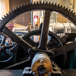 Burton Tower - The 1936 clockwork that plays the Westminster Quarters every 15 minutes (photo by Michael Pihulic)