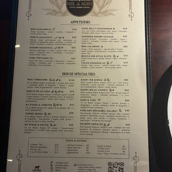 Miel de Agave Scottsdale - menu - Steakhouses Near Me - Scottsdale, Arizona Miel de Agave Scottsdale - menu - Steakhouses Near Me - Scottsdale, Arizona