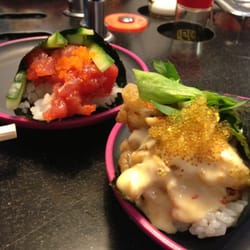 YO! Sushi - Spicy tuna hand roll and soft shell crab hand roll. Both delicious.