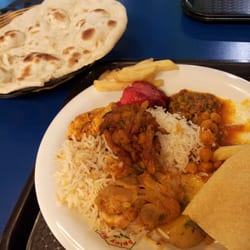 Spicy Bite - My first plate and the delicious fresh naan.
