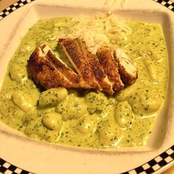 The Social - "Gnocchi" with a chicken breast and pesto sauce. It was delicious. No leftovers.