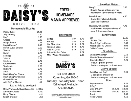 Menu photo 2 Sawnee Mountain Biscuit Cumming, GA
