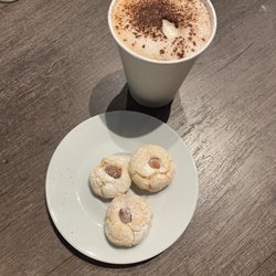 Cappuccino (to go) and cookies!