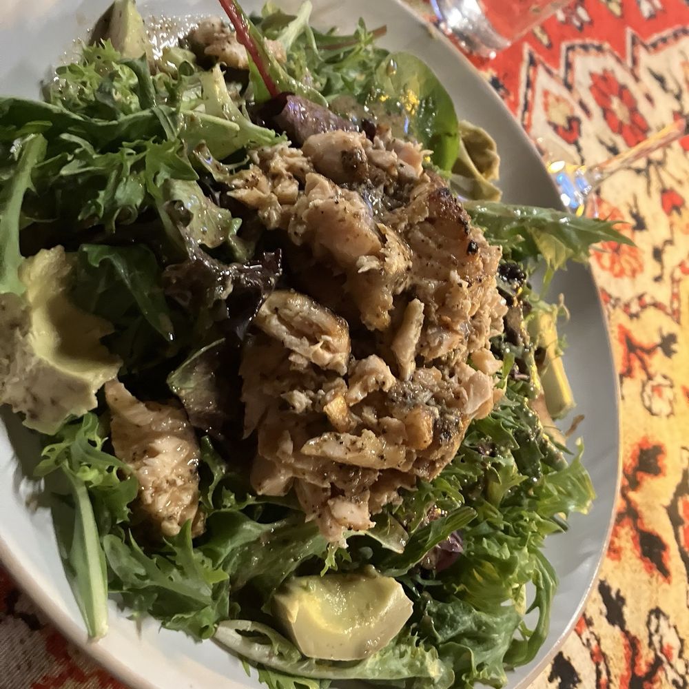 Salmon salad. Looked kinda chewed up as served but apparently it tasted okay