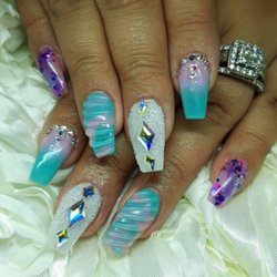 Oh She Nailed It - Unicorn nails with Swarovski crystals