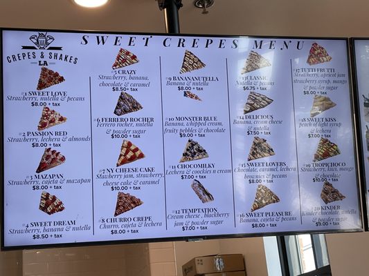 Menu photo 8 Crepes and Shakes LA Glendora, CA Menu photo 8 Crepes and Shakes LA Glendora, CA
