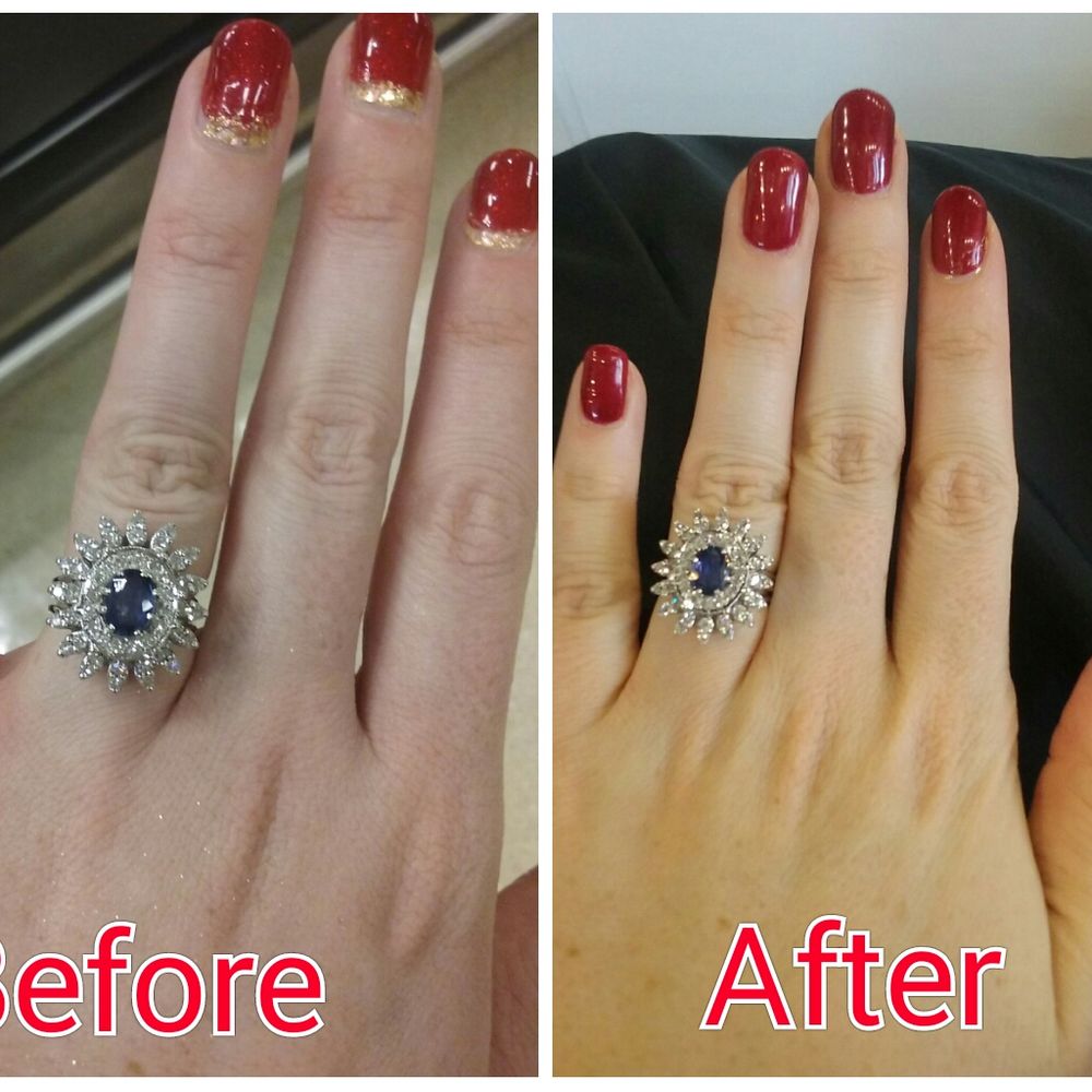 Charming Nails - $10 to remove 3 week old red gel (filled in growth with regular gold polish between manicures.) 9/13/16 - Nail Salons Near Me - Las Vegas, Nevada Charming Nails - $10 to remove 3 week old red gel (filled in growth with regular gold polish between manicures.) 9/13/16 - Nail Salons Near Me - Las Vegas, Nevada