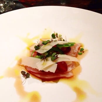 KUU Restaurant - Yellowtail with shaved Parmesan and grapes - Japanese Near Me - Houston, Texas
