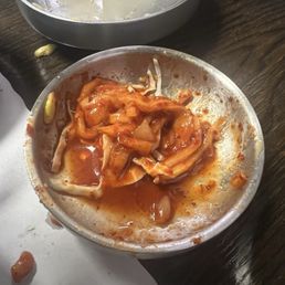 Squid (?) banchan !!! MY FAVE OUT OF ALL THE BANCHANS Squid (?) banchan !!! MY FAVE OUT OF ALL THE BANCHANS