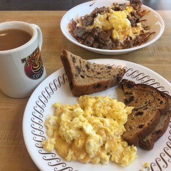 Waffle House - Hash brown bowl and cheesy eggs with raisin toast. - Breakfast & Brunch Near Me - Nashville, Tennessee Waffle House - Hash brown bowl and cheesy eggs with raisin toast. - Breakfast & Brunch Near Me - Nashville, Tennessee
