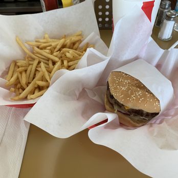 John's Char Burger - 1/3lb Super w/small fries - Burgers Near Me - Livermore, California
