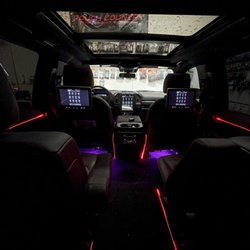 SK Customs Car Audio & Home Theater - Interior lights, Tesla screen and seat back audio box screen 2021 Ford Expedition