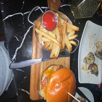 Table25 Fork + Wine - Spinach Feta Chicken Burger big - New American Near Me - Douglasville, Georgia Table25 Fork + Wine - Spinach Feta Chicken Burger big - New American Near Me - Douglasville, Georgia