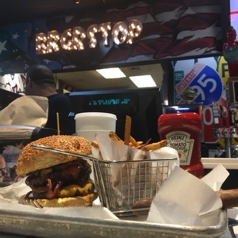Brgr Stop - La Loca Burger was very spicy but buns toasted to perfection - Burgers Near Me - Coconut Creek, Florida Brgr Stop - La Loca Burger was very spicy but buns toasted to perfection - Burgers Near Me - Coconut Creek, Florida