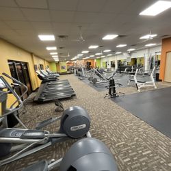 Anytime Fitness - All the treadmills and a small section of the weights area.
