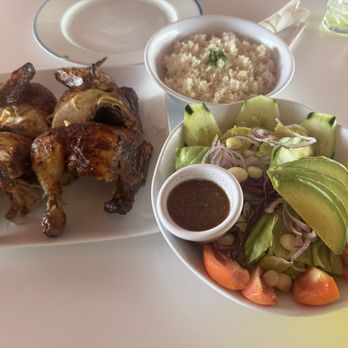 El Pollo Taco Peruvian Cuisine - Whole Chicken with salad and rice - Peruvian Near Me - Riverside, California