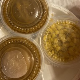 Mash potatoes, extra gravy, corn Mash potatoes, extra gravy, corn