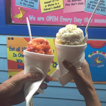 The SnoBall Shop - Left: Regular POG & Hurricane SnoBall, Right: Regular Mango & Tamarind with Sweetened Condensed Milk: Total $7 even! - Shaved Ice Near Me - Virginia Beach, Virginia