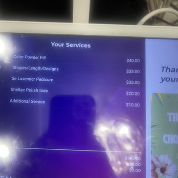 Secret Escape Nail Lounge - Asked tech was there a charge for cut down and she responded "yes" so I kept them the length they were, shape was not altered. - Nail Salons Near Me - Houston, Texas
