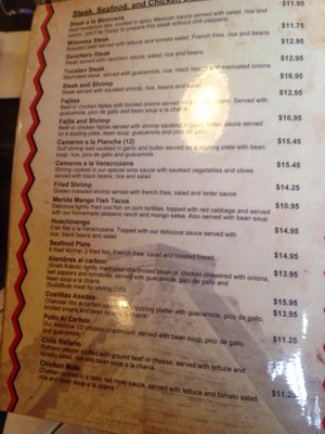 Menu photo 3 Merida Restaurant Houston, TX