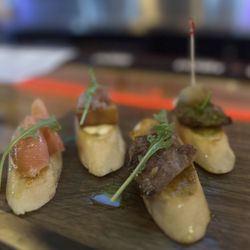 Patio Flamenco - Montaditos: Salmon, duck breast. Churrasco, and pork belly   Simply amazing