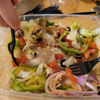 DeMatteo's Pizza - What's left of a large dinner salad $9.99 - Pizza Near Me - Riverside, California