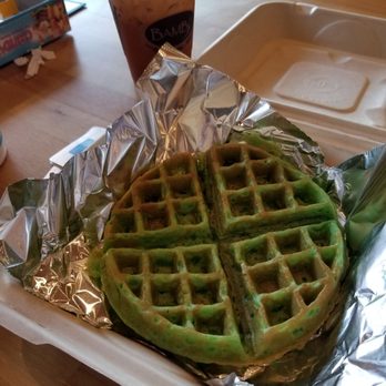 BAMBU - Yummy Pandan waffle   I always get it plain. Maybe sometime I'll try it with fruit or ice cream. - Bubble Tea Near Me - Tacoma, Washington