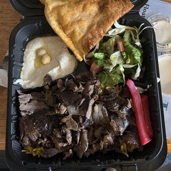 Damashkey Cuisine - Beef Shawarma plate - Mediterranean Near Me - Lindenhurst, Illinois