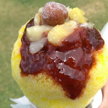 Sno Cafe - Mango Pineapple Chamoy w/ vanilla ice cream in the bottom of cup. - Food Trucks Near Me - Clovis, California Sno Cafe - Mango Pineapple Chamoy w/ vanilla ice cream in the bottom of cup. - Food Trucks Near Me - Clovis, California