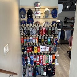 The Denim Lounge For Men - Socks and hats right when you enter.