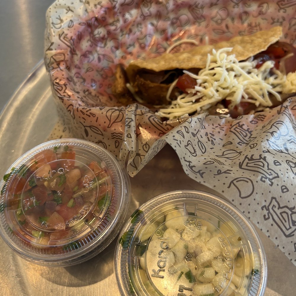 Chipotle Mexican Grill - Hard chicken taco no lettuce lots of fajita vegetables.. - Mexican Near Me - Fresno, California Chipotle Mexican Grill - Hard chicken taco no lettuce lots of fajita vegetables.. - Mexican Near Me - Fresno, California
