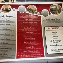 Country Grub - Menu