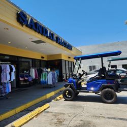 Sandal Factory - Front of store. Minimal parking.