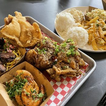 Chicken & Brisket - The "Baller" Bento - Asian Fusion Near Me - Pearl City, Hawaii Chicken & Brisket - The "Baller" Bento - Asian Fusion Near Me - Pearl City, Hawaii