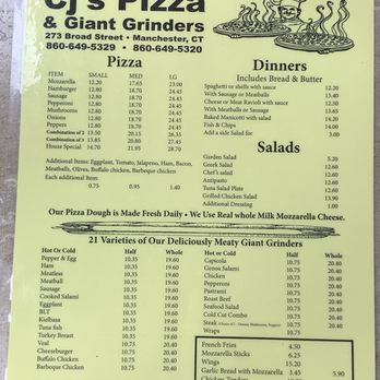 CJ's Pizza and Giant Grinders - Italian Near Me - Manchester, Connecticut