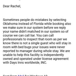 The terrible email I received when I complained to their corporate office. The terrible email I received when I complained to their corporate office.