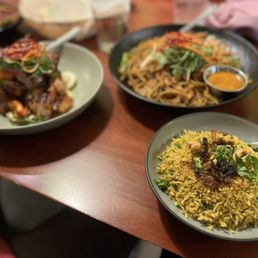 Cumim Lime Chicken, Lhasa Chowmein, and Yellow Rice (came with chicken)