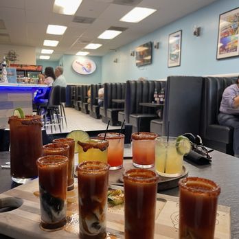 La Cruda Mariscos - 6 Oyster Shot, margaritas flight , Bloody Mary - Seafood Near Me - Riverside, California