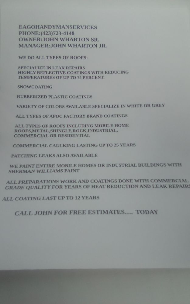 Slide of Eago Roofing