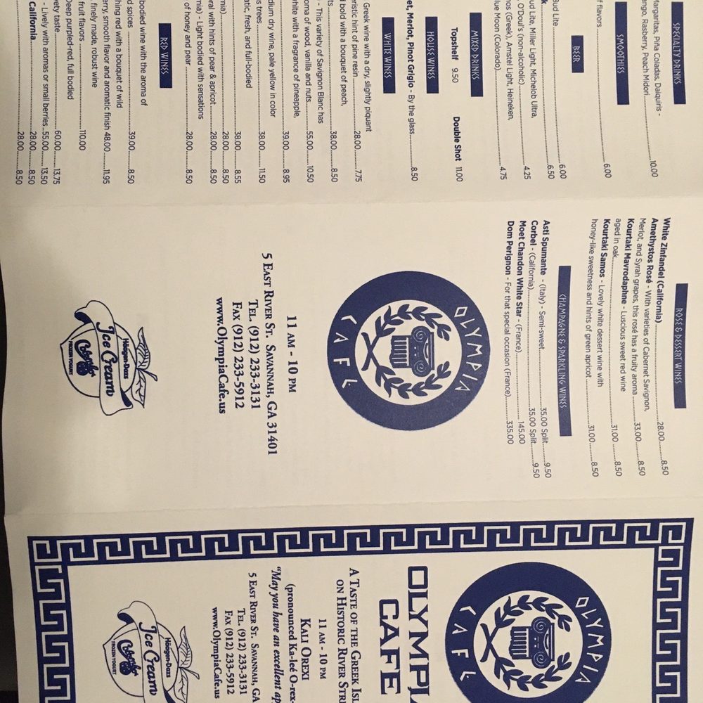 Olympia Cafe - Menu - Greek Near Me - Savannah, Georgia Olympia Cafe - Menu - Greek Near Me - Savannah, Georgia