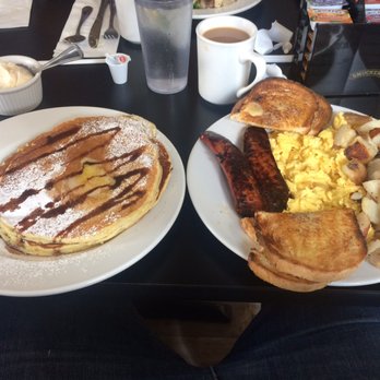 West Side Diner - Hungry man breakfast with chocolate chip cookie dough pancakes and yes it comes with a side of ice cream! - Diners Near Me - Providence, Rhode Island West Side Diner - Hungry man breakfast with chocolate chip cookie dough pancakes and yes it comes with a side of ice cream! - Diners Near Me - Providence, Rhode Island