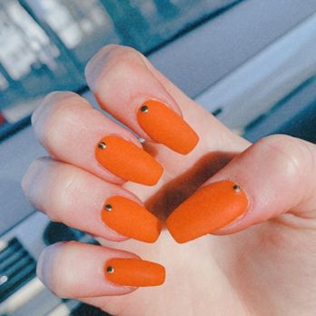 Queen Bee Nails and Spa - Dip powder on natural nails, matte top coat and studs, done by Jen - Nail Salons Near Me - Brighton, Massachusetts Queen Bee Nails and Spa - Dip powder on natural nails, matte top coat and studs, done by Jen - Nail Salons Near Me - Brighton, Massachusetts