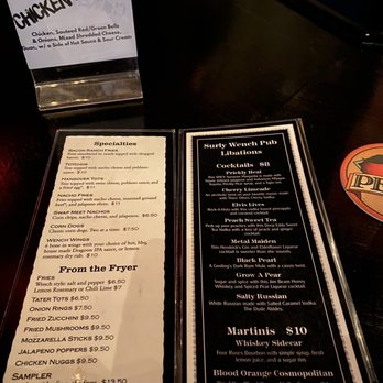 Surly Wench Pub - Menu#2 - Bars Near Me - Tucson, Arizona