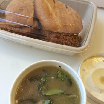 Foundation Cafe - Cajun Chicken Sandwich & white bean with chard soup - Salad Near Me - San Francisco, California