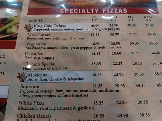 Menu photo 7 King Cole Pizza Los Angeles, CA Menu photo 7 King Cole Pizza Los Angeles, CA