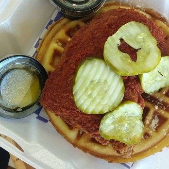 Fat Daddy's Hot Chicken & Waffles - Nashville Hot (medium) Chicken and waffles - Waffles Near Me - Riverview, Michigan Fat Daddy's Hot Chicken & Waffles - Nashville Hot (medium) Chicken and waffles - Waffles Near Me - Riverview, Michigan