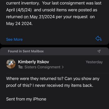 SISTERS - The response I got when I kindly asked about my items - Used, Vintage & Consignment Near Me - Santa Rosa, California
