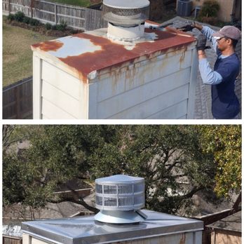 H-Town Chimneys - New stainless steel chase cover and cap - Chimney Sweeps Near Me